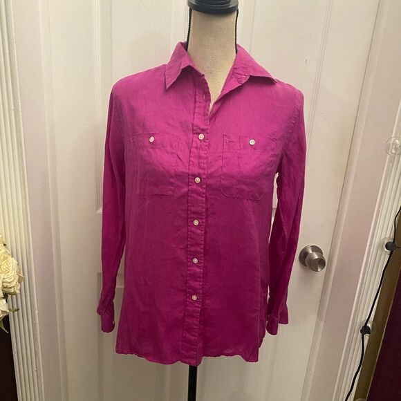 Ralph Lauren black label 100% linen magenta colour shirt S